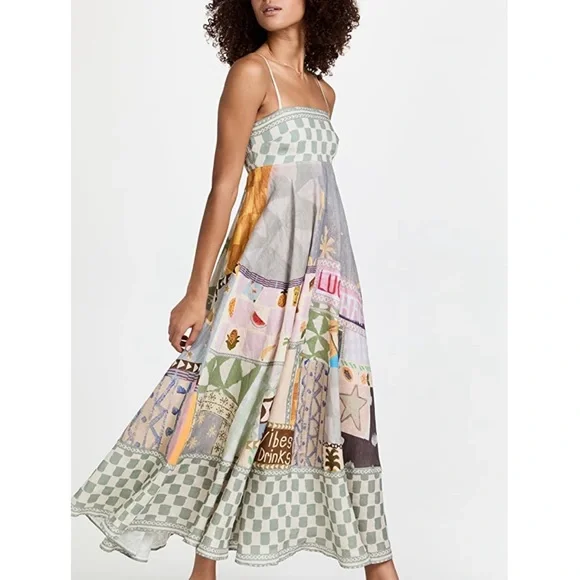 Côte d'Azur EmmaLee Runway Patchwork Maxi Sun Dress
